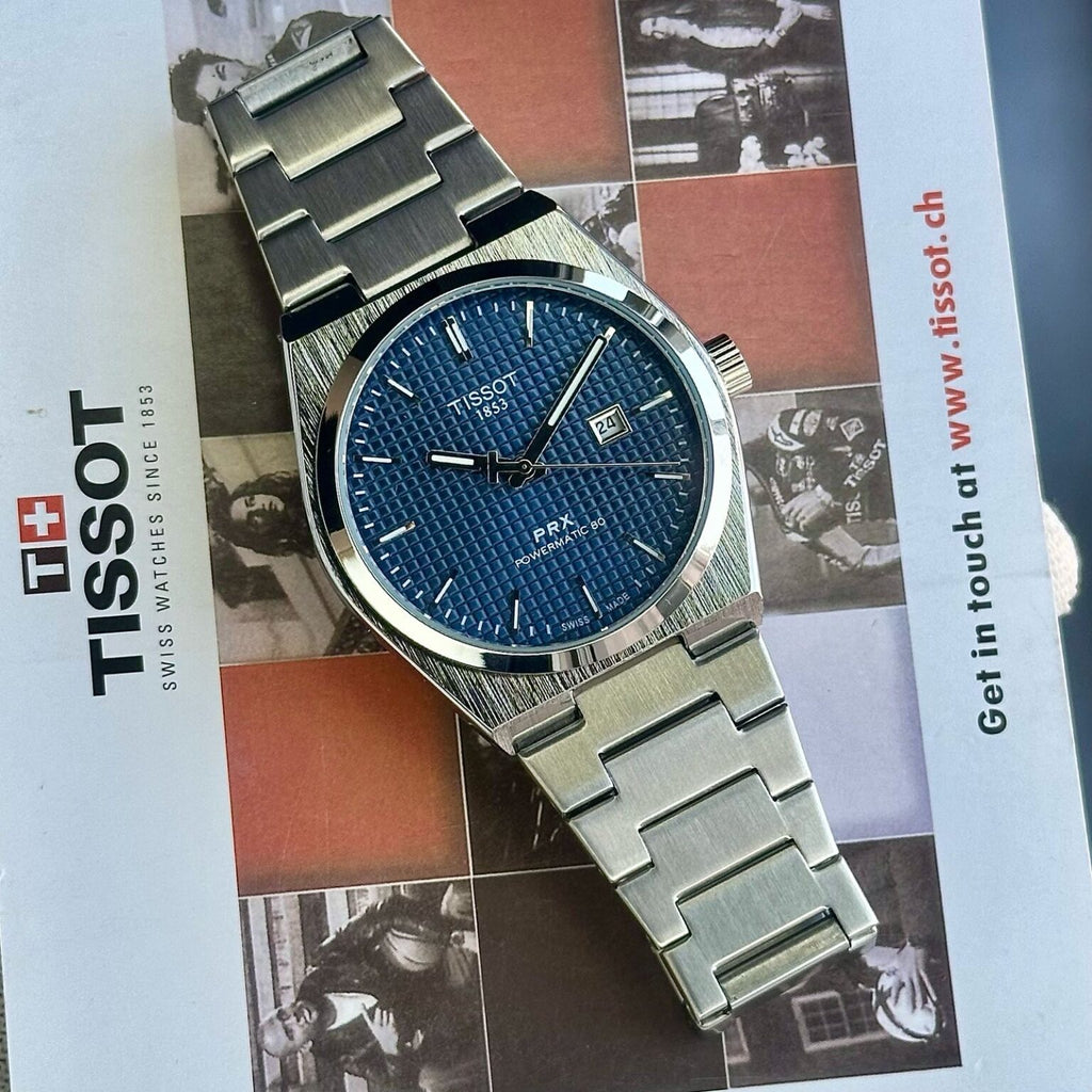 TISSOT PRX POWERMATIC WATCH (SILVER BLUE)