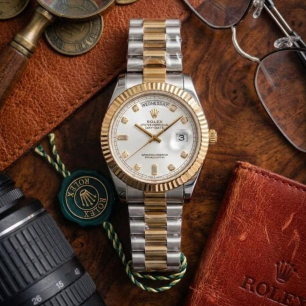 ROLEX DAY DATE DOUBLE TONE WHITE (CELL MODEL)