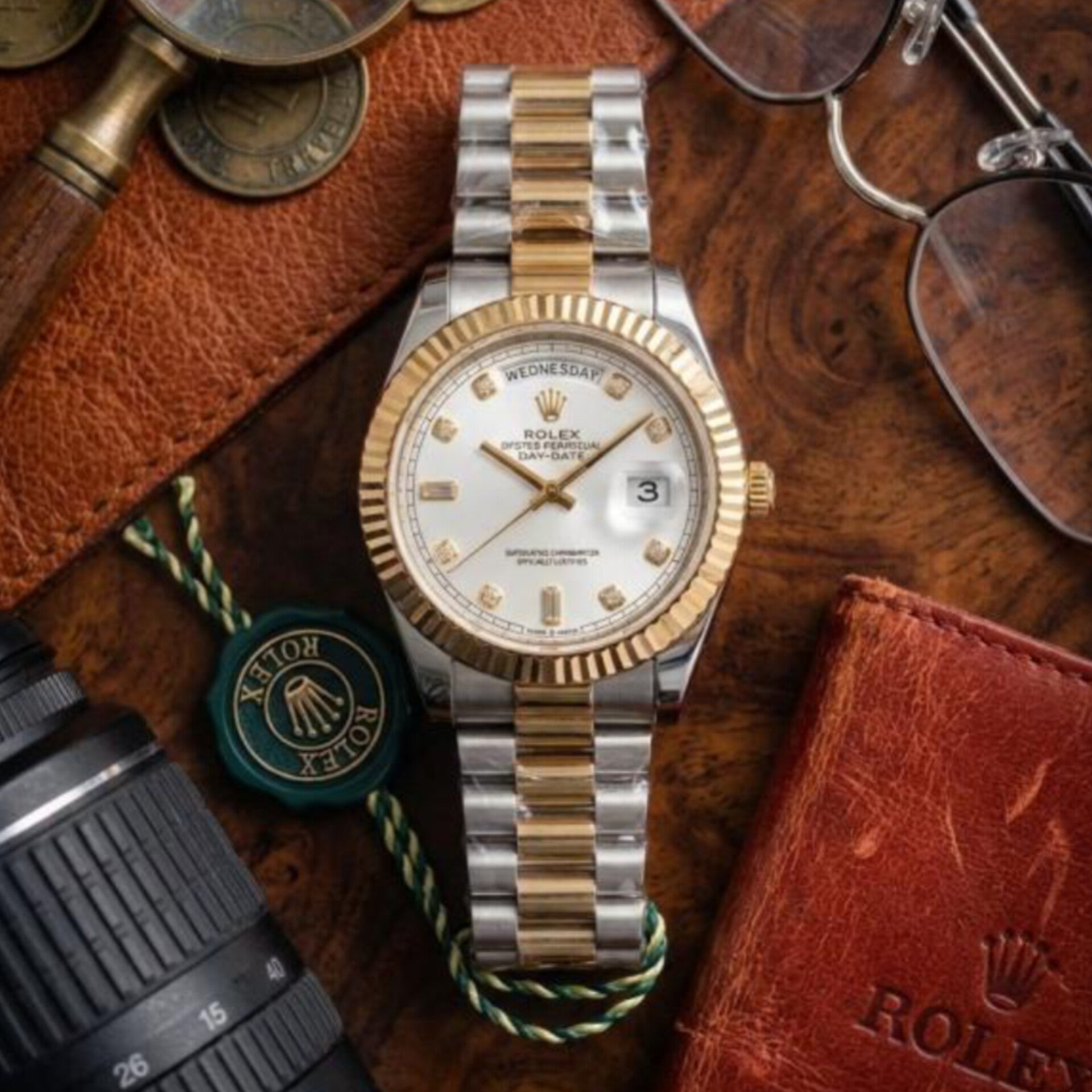 ROLEX DAY DATE DOUBLE TONE WHITE (CELL MODEL)