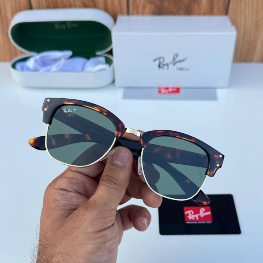 RAYBAN TIGER GREEN SUNGLASSES WITH ORIGINAL BOX AND KIT