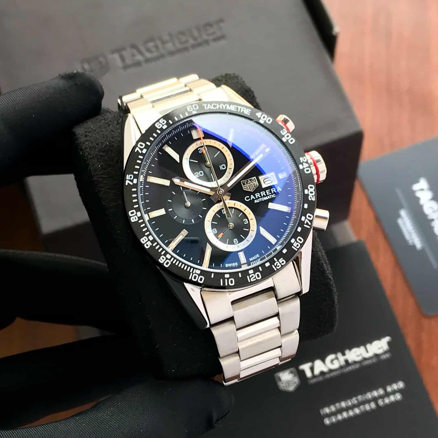 TAG HEUER CALIBAR 16 SILVER BLACK (JAPAN OG MACHINE)