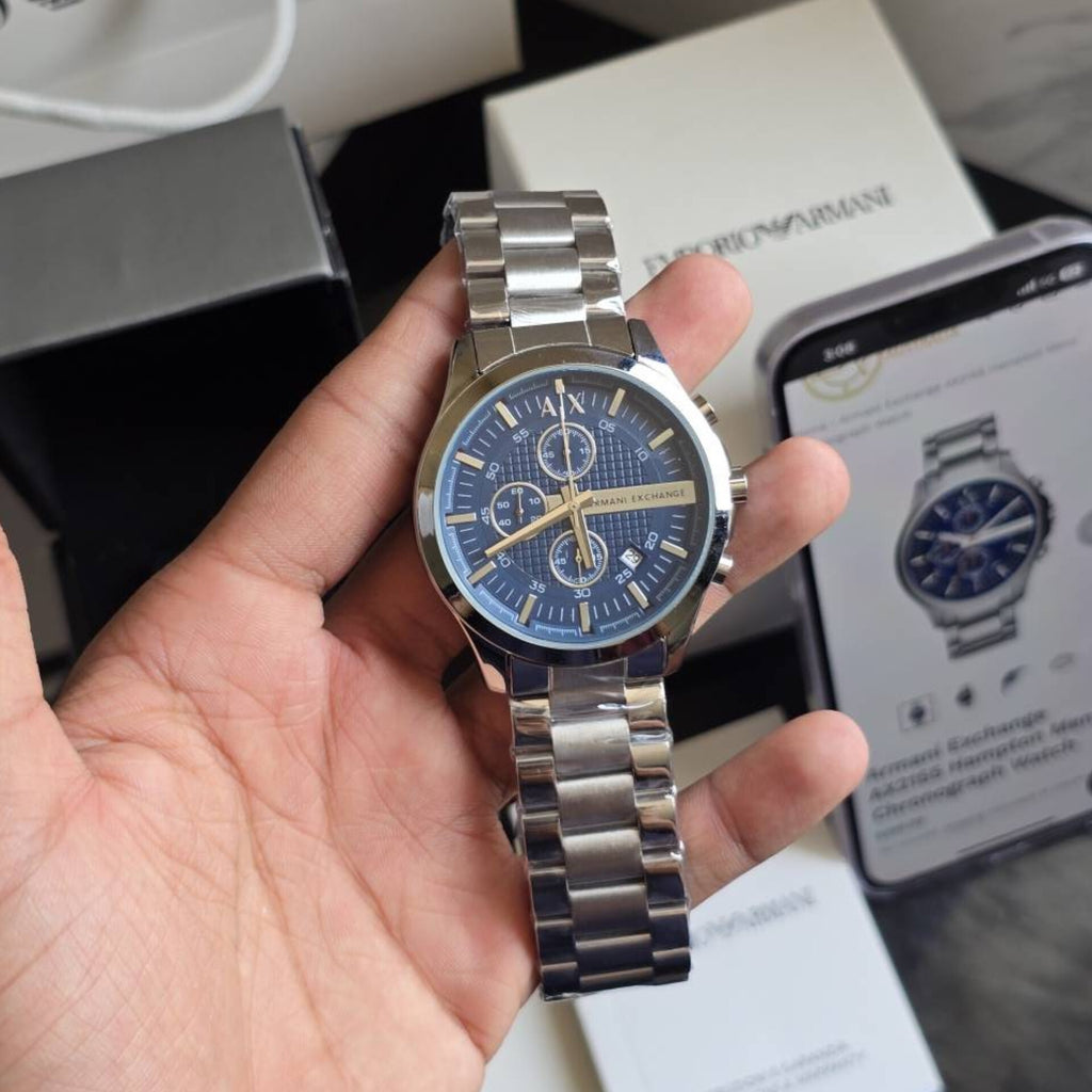 ARMANI EXCHANGE HAMPTON CHRONOGRAPH SILVER BLUE