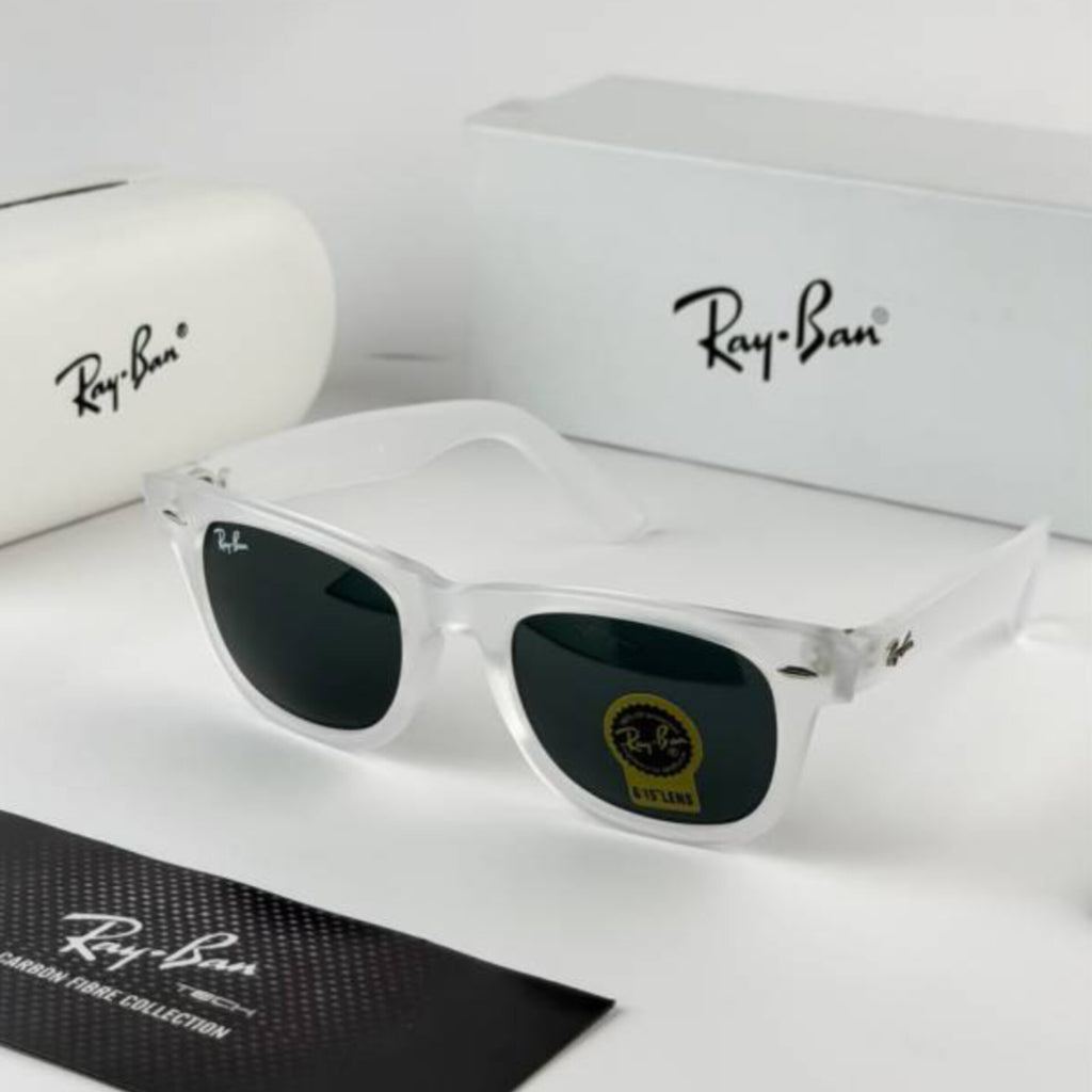 RAYBAN ICE BLACK SUNGLASSES WITH ORIGINAL BOX AND KIT