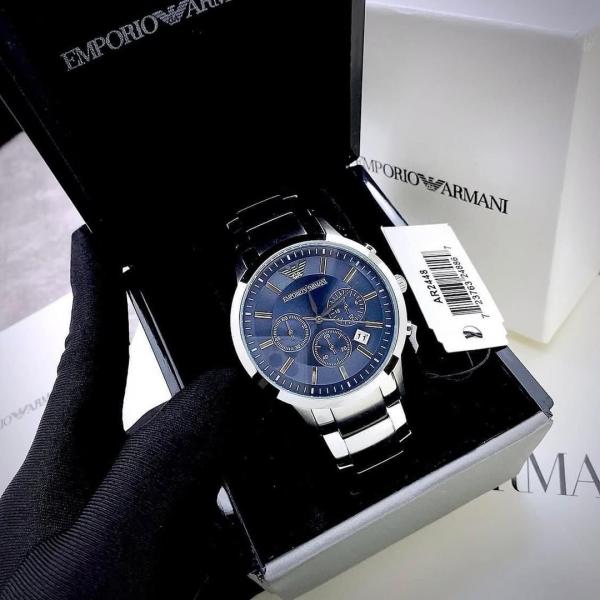 EMPORIO ARMANI SILVER BLUE