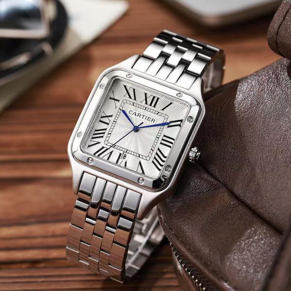 CARTIER SANTOS WHITE SILVER (JAPAN OG MACHINE)