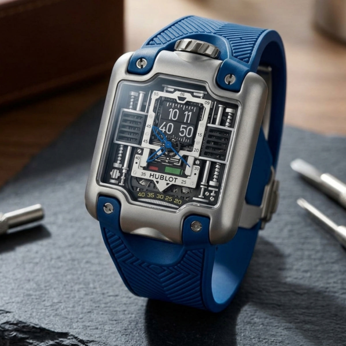HUBLOT MP-10 TOURBILLION (BLUE SILVER)