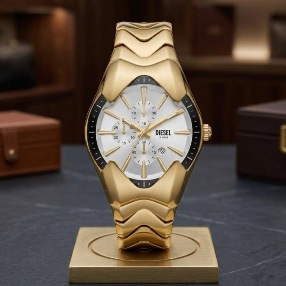 DIESEL MERCURIAL CHRONOGRAPH ( GOLD WHITE)