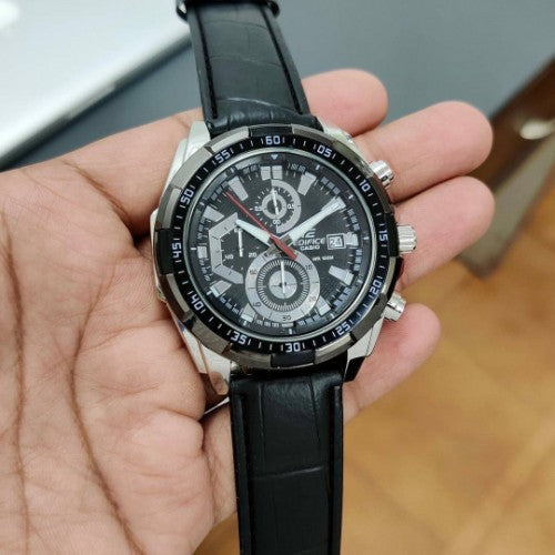 EDIFICE CASIO CHRONOGRAPH WATCH (LEATHER BELT)