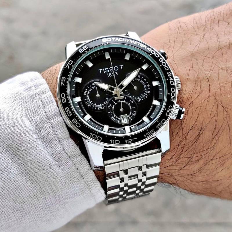 TISSOT 1853 SUPER SPORT CHRONOGRAPH WATCH (SILVER BLACK)