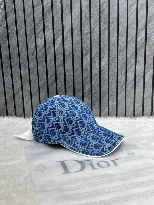 Christian Dior All Denim Monogram Premium Unisex Cap With Brand Polly Bag