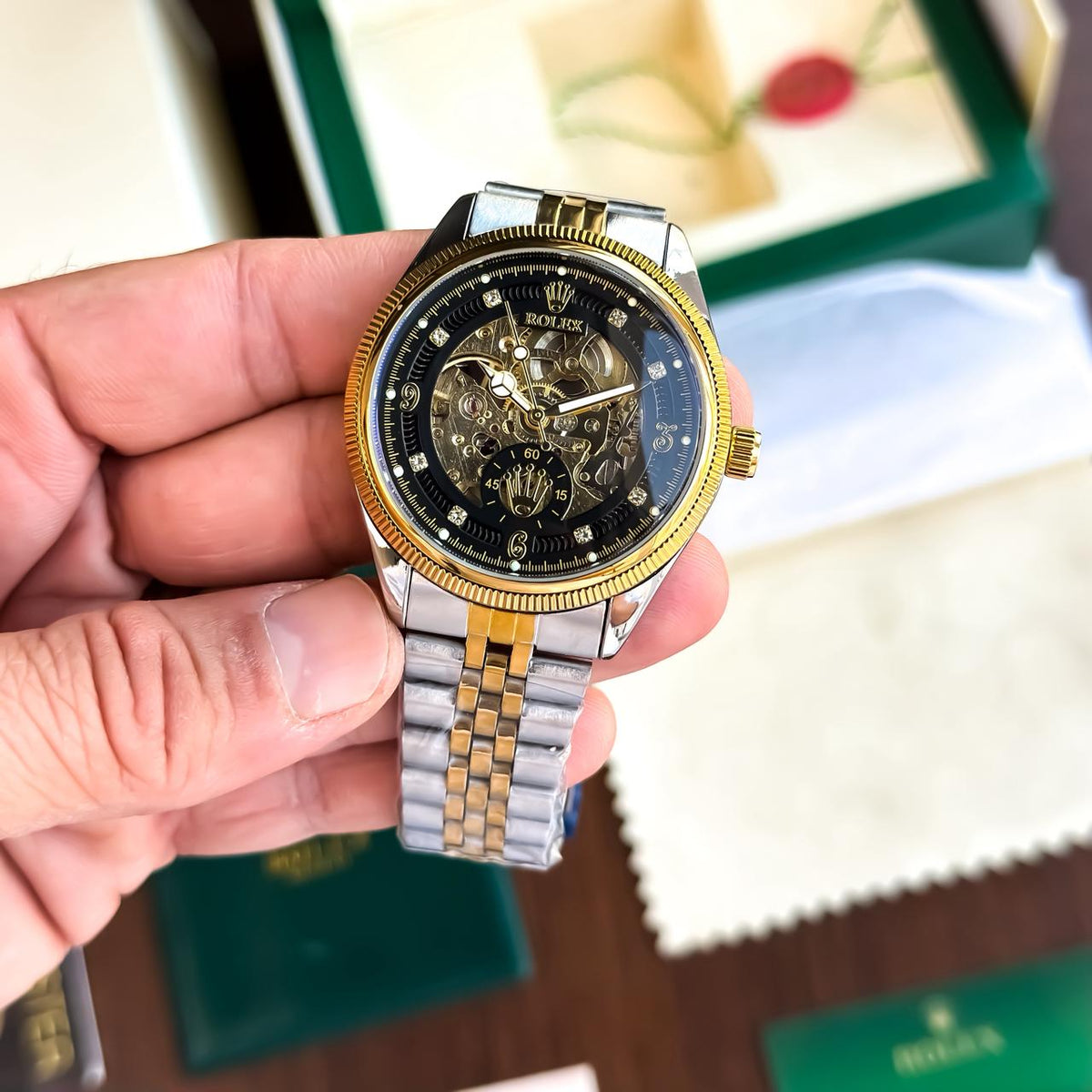 ROLEX CLASSIC GOLD BLACK TWO TONE (AUTOMATIC)