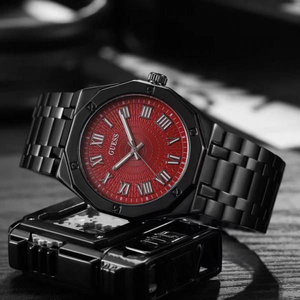 GUESS ANALOG WATCH (RED BLACK)