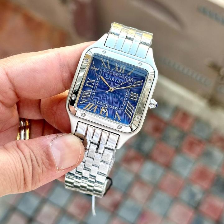 CARTIER SANTOS BLUE SILVER (JAPAN OG MACHINE)
