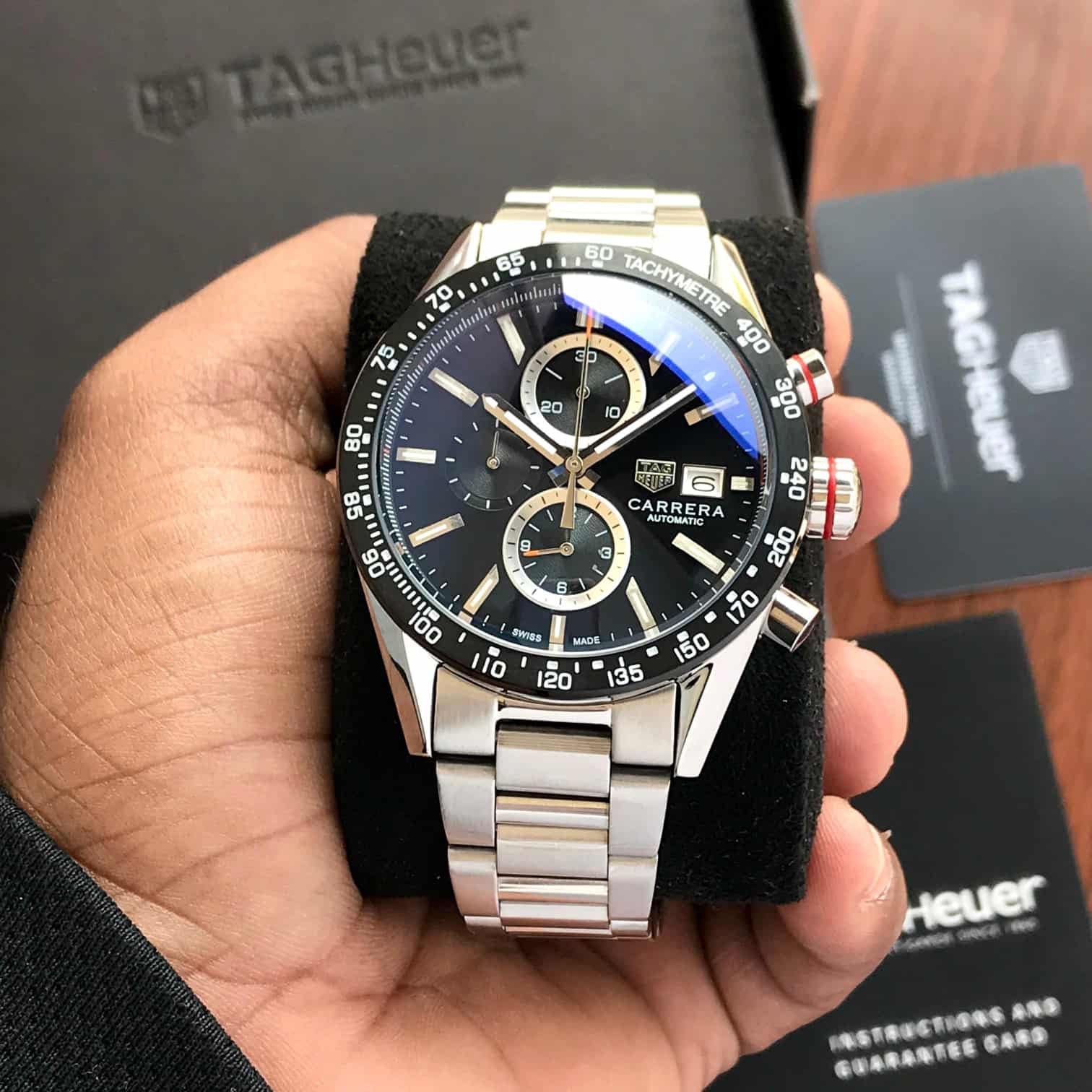 TAG HEUER CALIBAR 16 SILVER BLACK (JAPAN OG MACHINE)