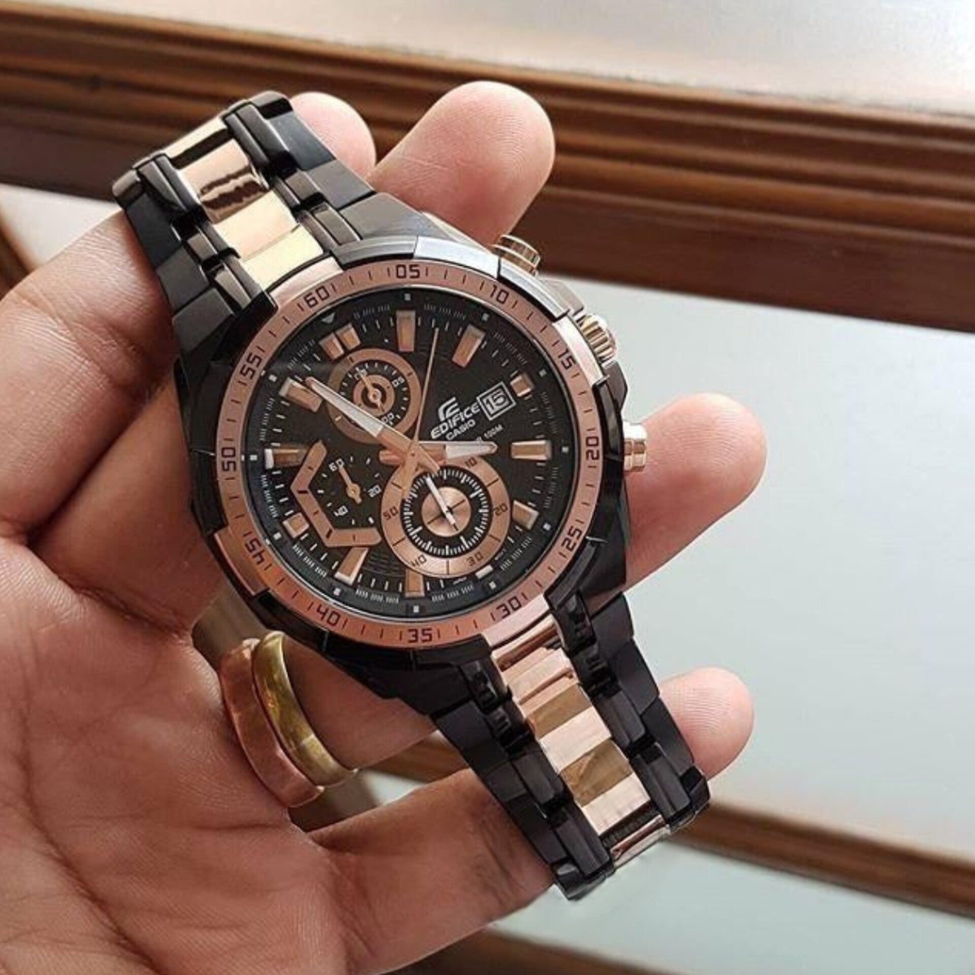 EDIFICE CASIO CHRONOGRAPH WATCH (BLACK COPPER)
