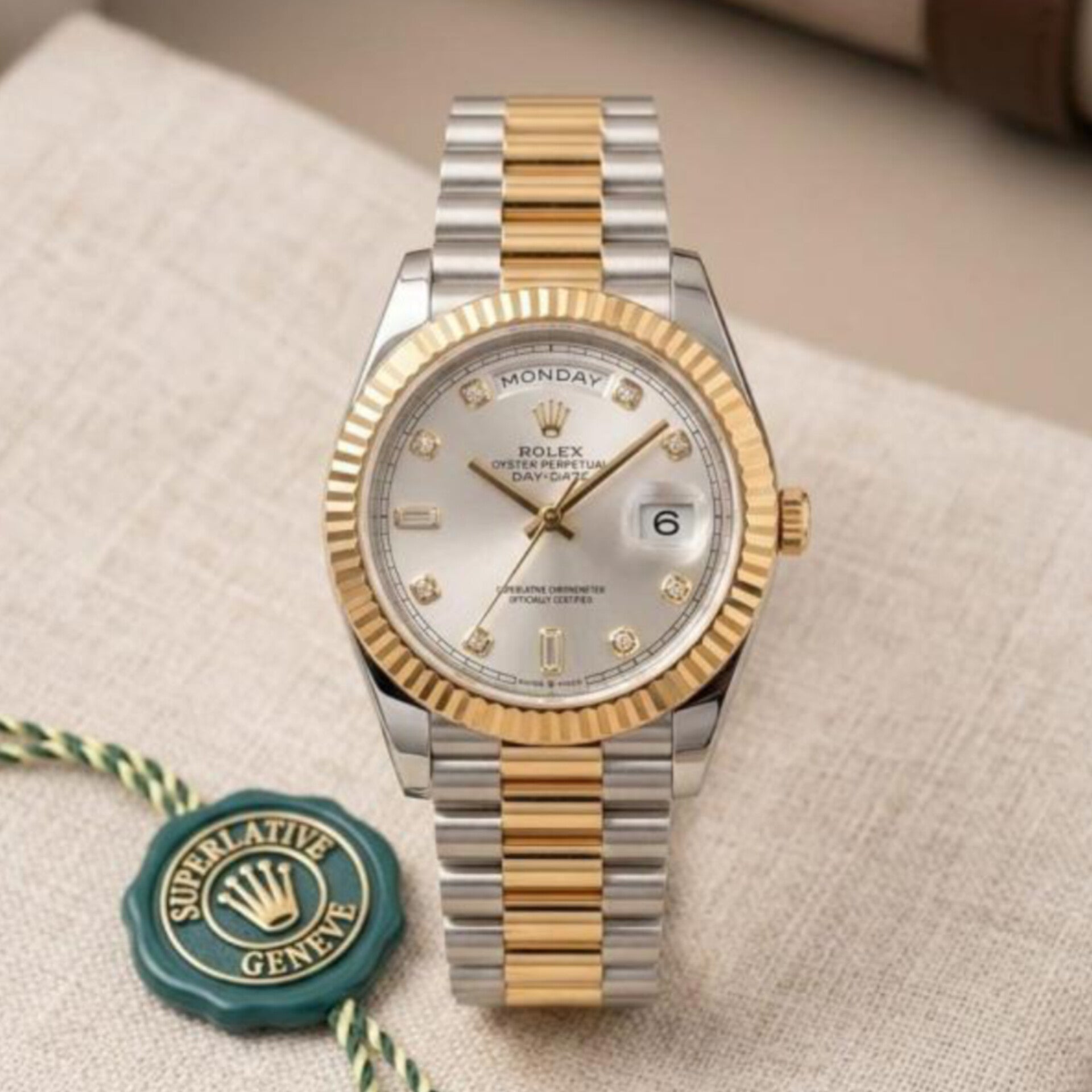 ROLEX DAY DATE DOUBLE TONE WHITE (CELL MODEL)