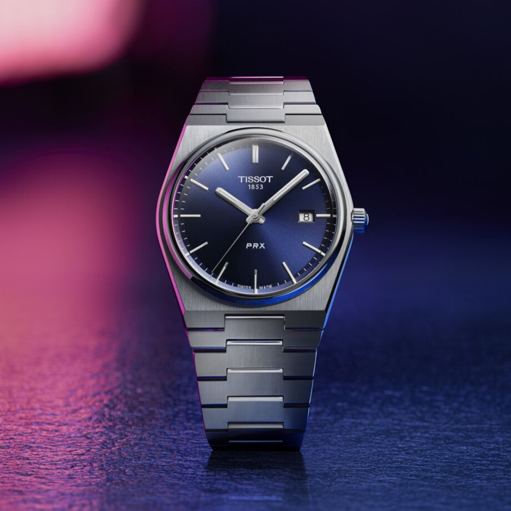 TISSOT PRX POWERMATIC WATCH (SILVER BLUE)
