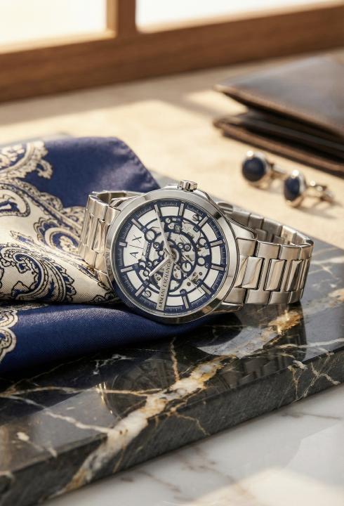 ARMANI EXCHANGE SILVER BLUE
