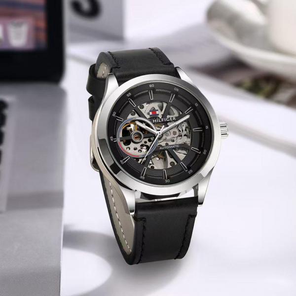 TOMMY HILFIGER SKELETON SILVER BLACK (AUTOMATIC)