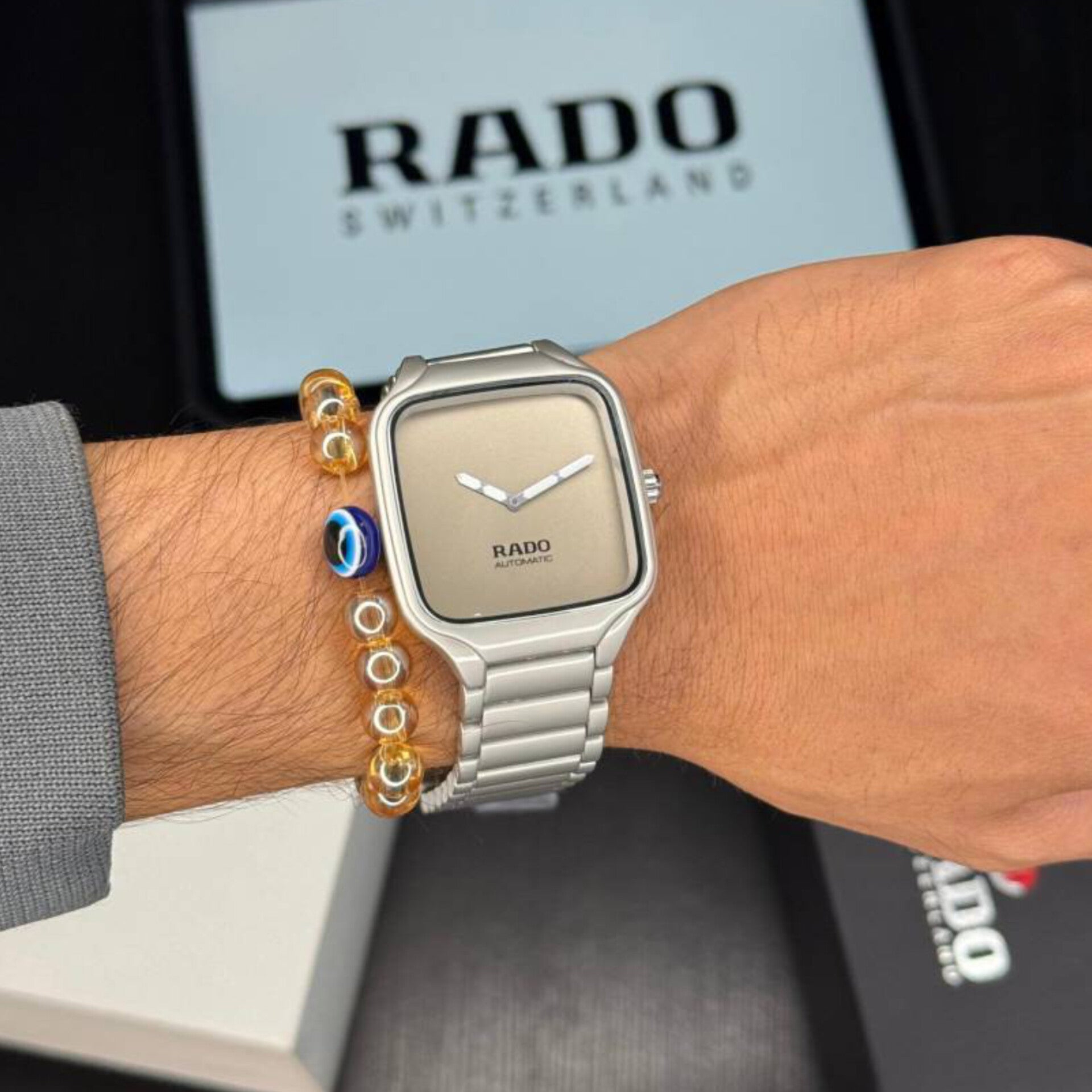 RADO TRUE SQUARE SILVER GREY (CELL MODEL)