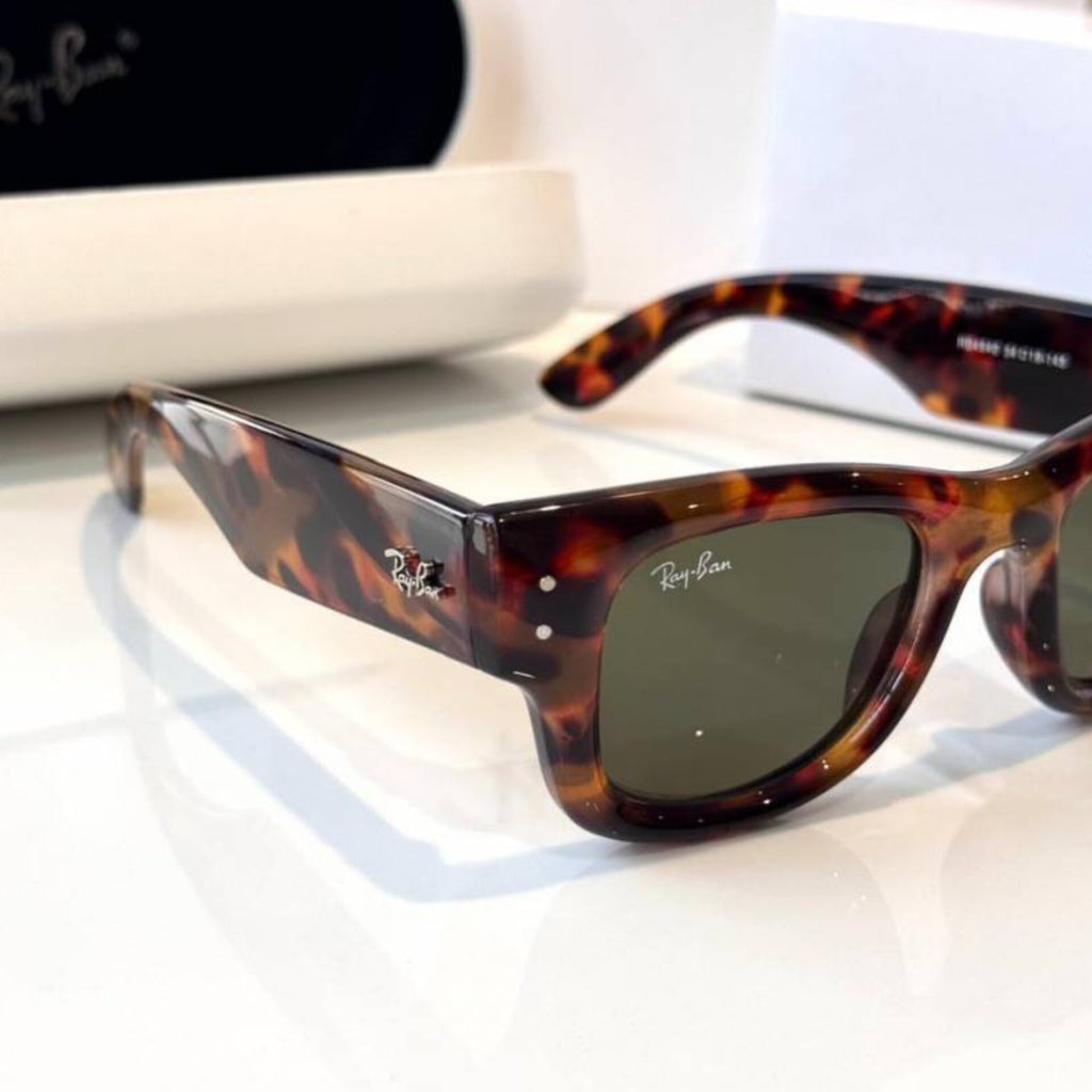 RAYBAN PUFFER TIGER GREEN SUNGLASSES WITH ORIGINAL BOX AND KIT