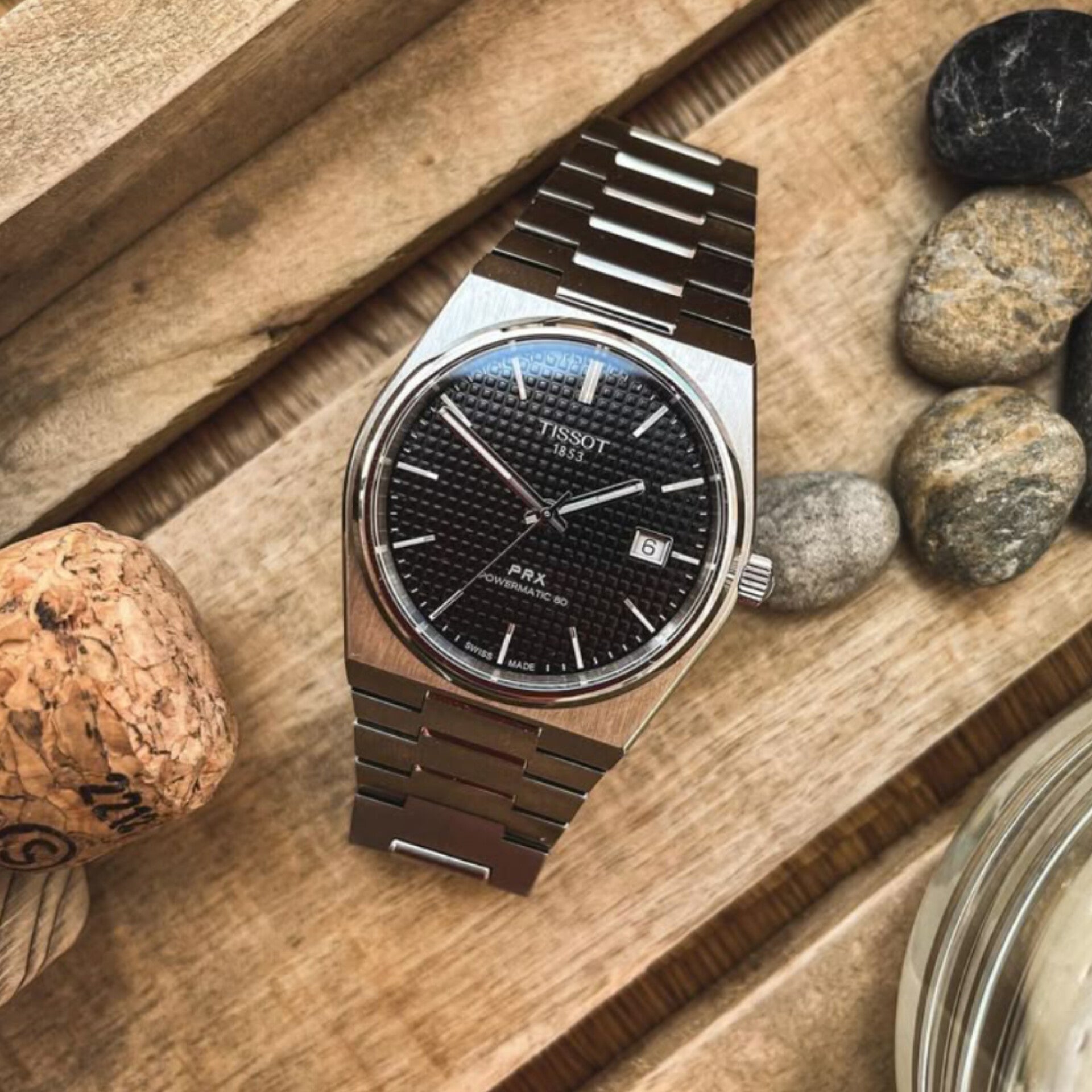 TISSOT PRX POWERMATIC WATCH (SILVER BLACK)