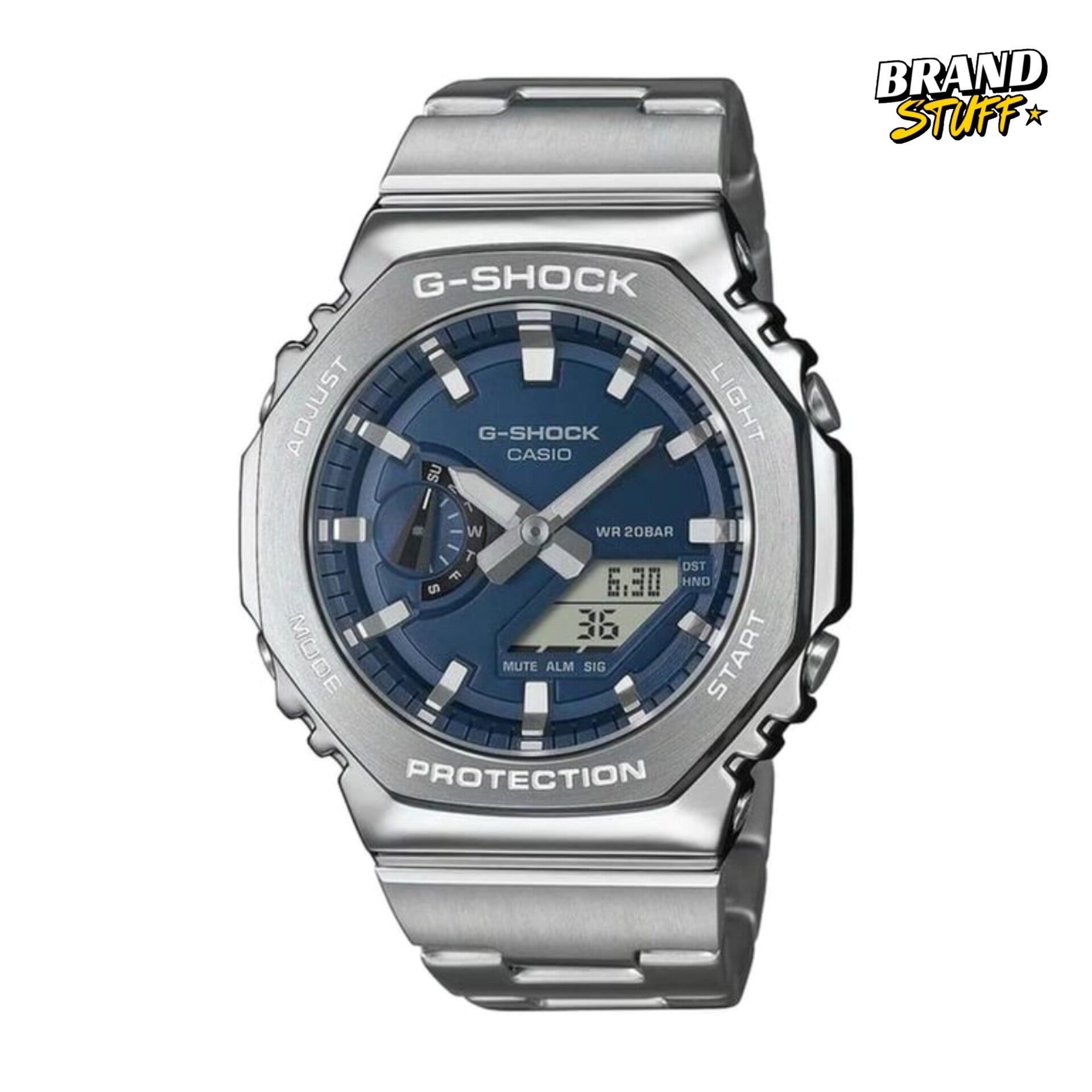 G-SHOCK GM-2110D-3AER METAL WATCH (SILVER BLUE) WITH ORIGINAL METAL BOX