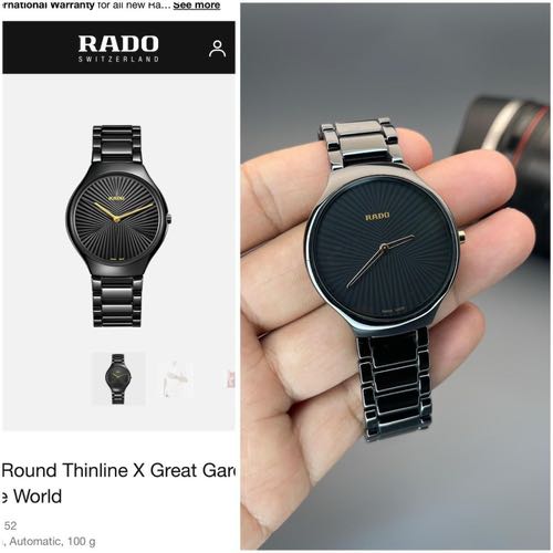 RADO TRUE THINLINE BLACK CERAMIC WATCH