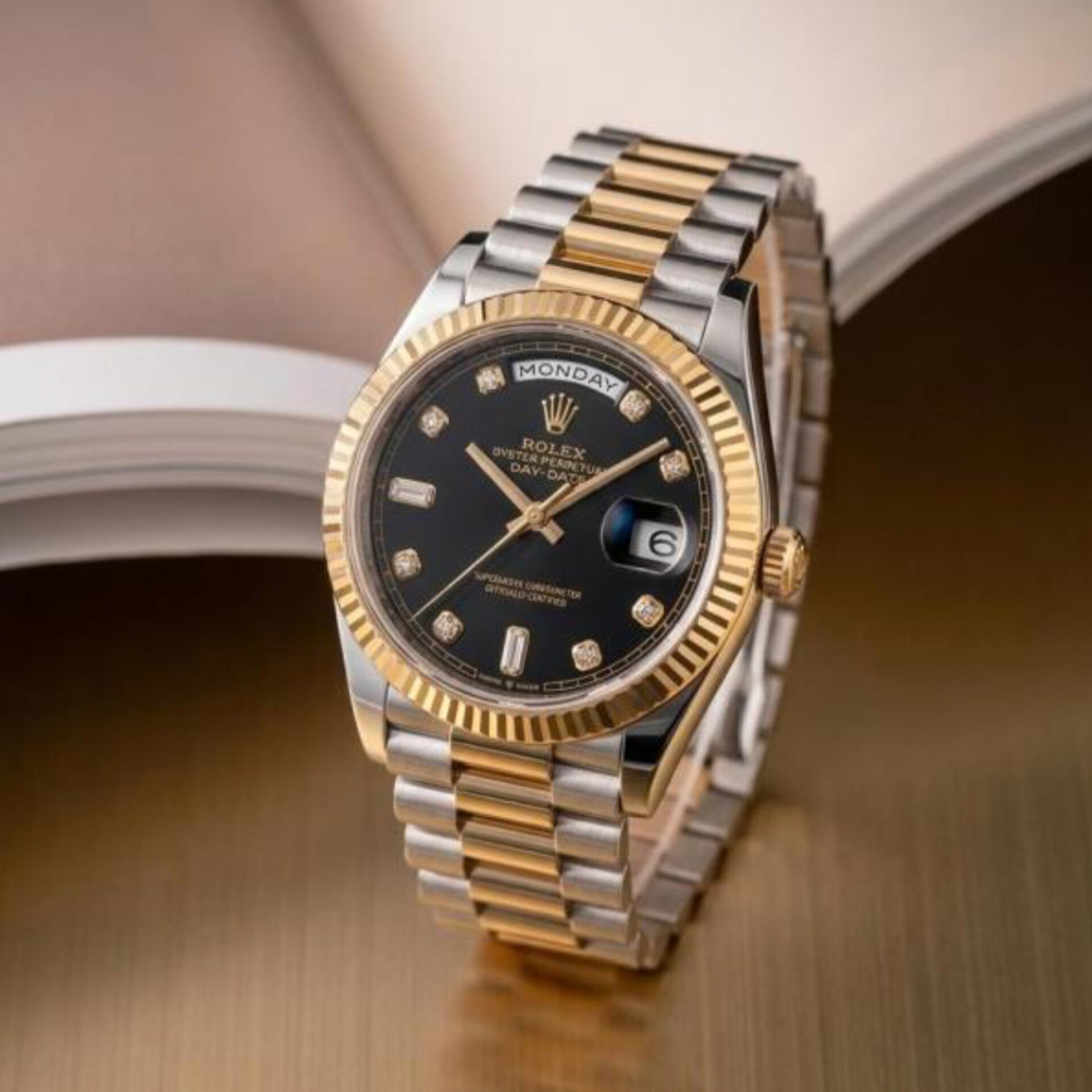 ROLEX DAY DATE DOUBLE TONE BLACK (CELL MODEL)
