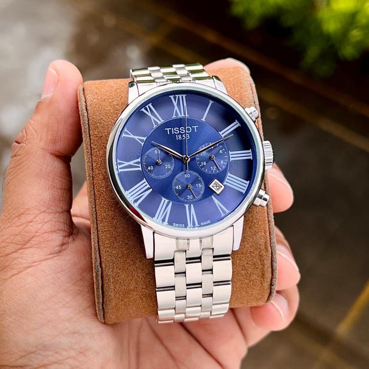 TISSOT 1853 CHEMIN CHRONOGRAPH WATCH (SILVER BLUE)