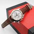 TISSOT 1853 CHRONOGRAPH LEATHER BELT (BROWN WHITE)