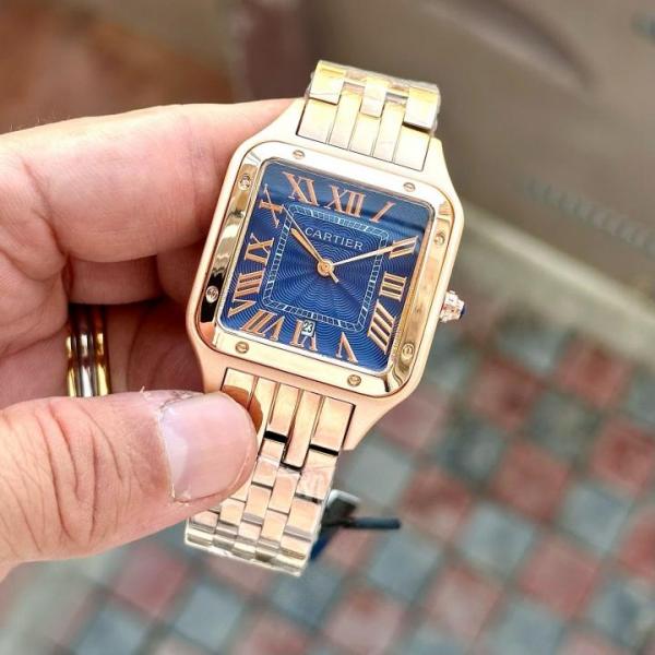 CARTIER SANTOS BLUE ROSEGOLD (JAPAN OG MACHINE)