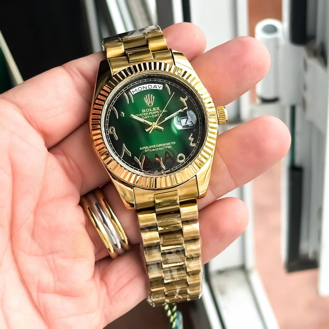 ROLEX DAY DATE GREEN GOLD ARABIC (CELL MODEL)