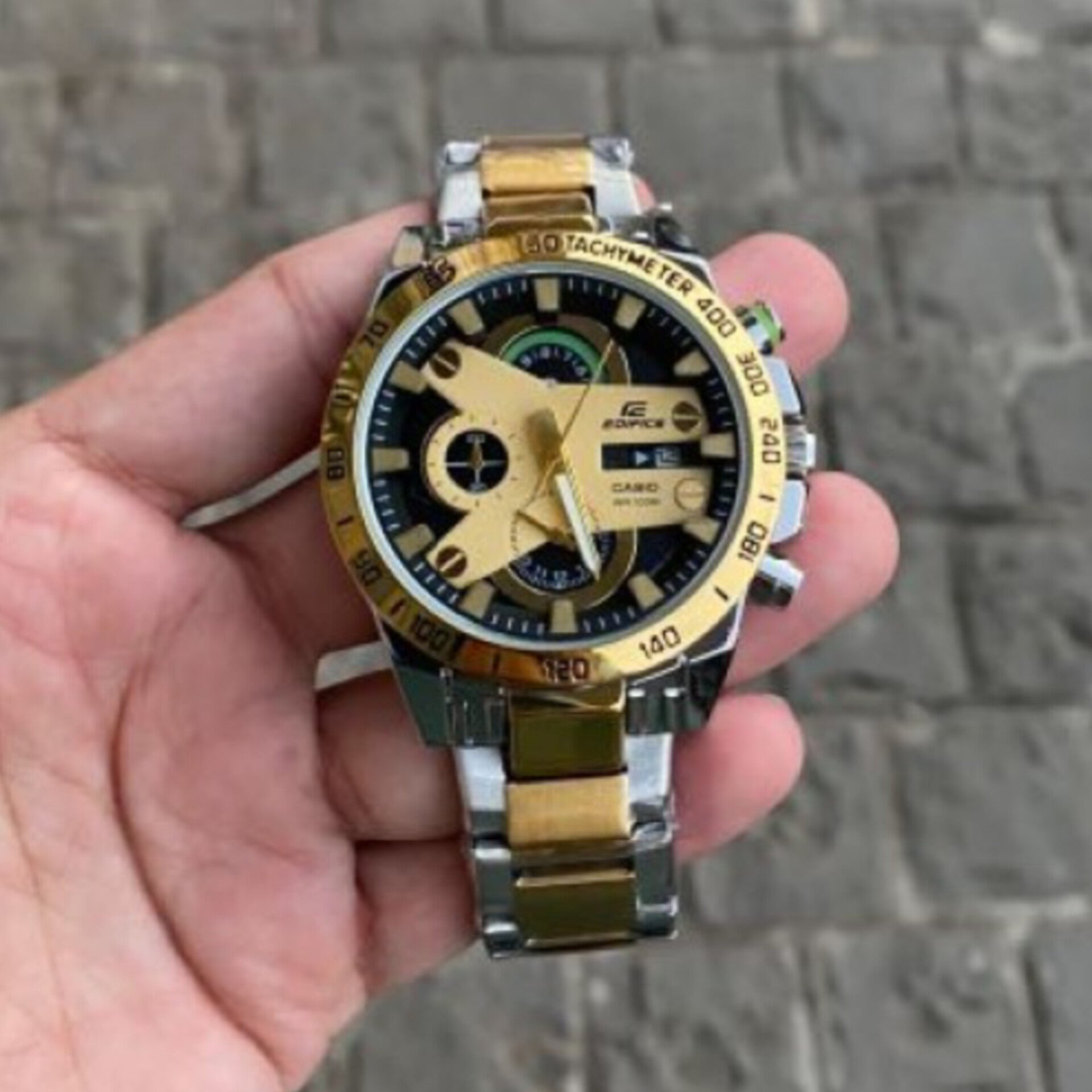 EDIFICE CASIO EFR-540 SILVER GOLD WATCH