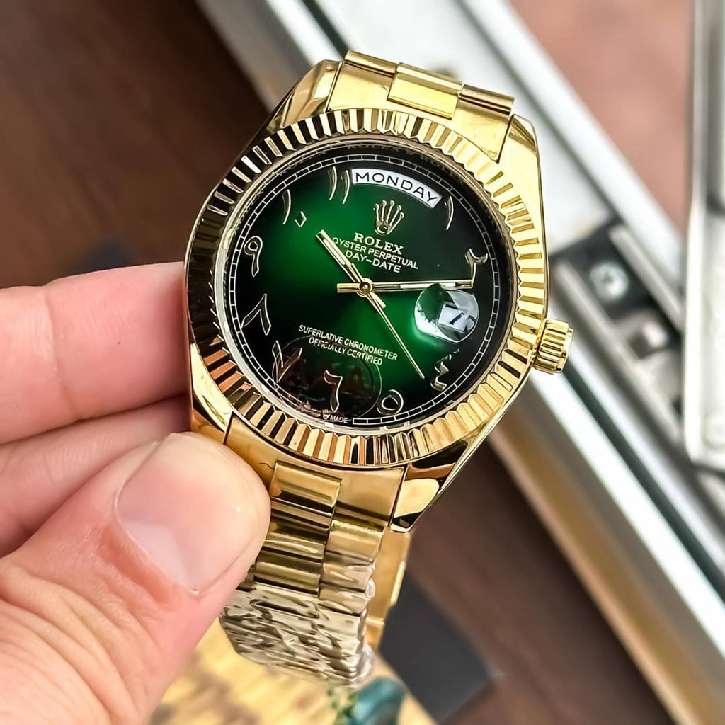 ROLEX DAY DATE GREEN GOLD ARABIC (CELL MODEL)