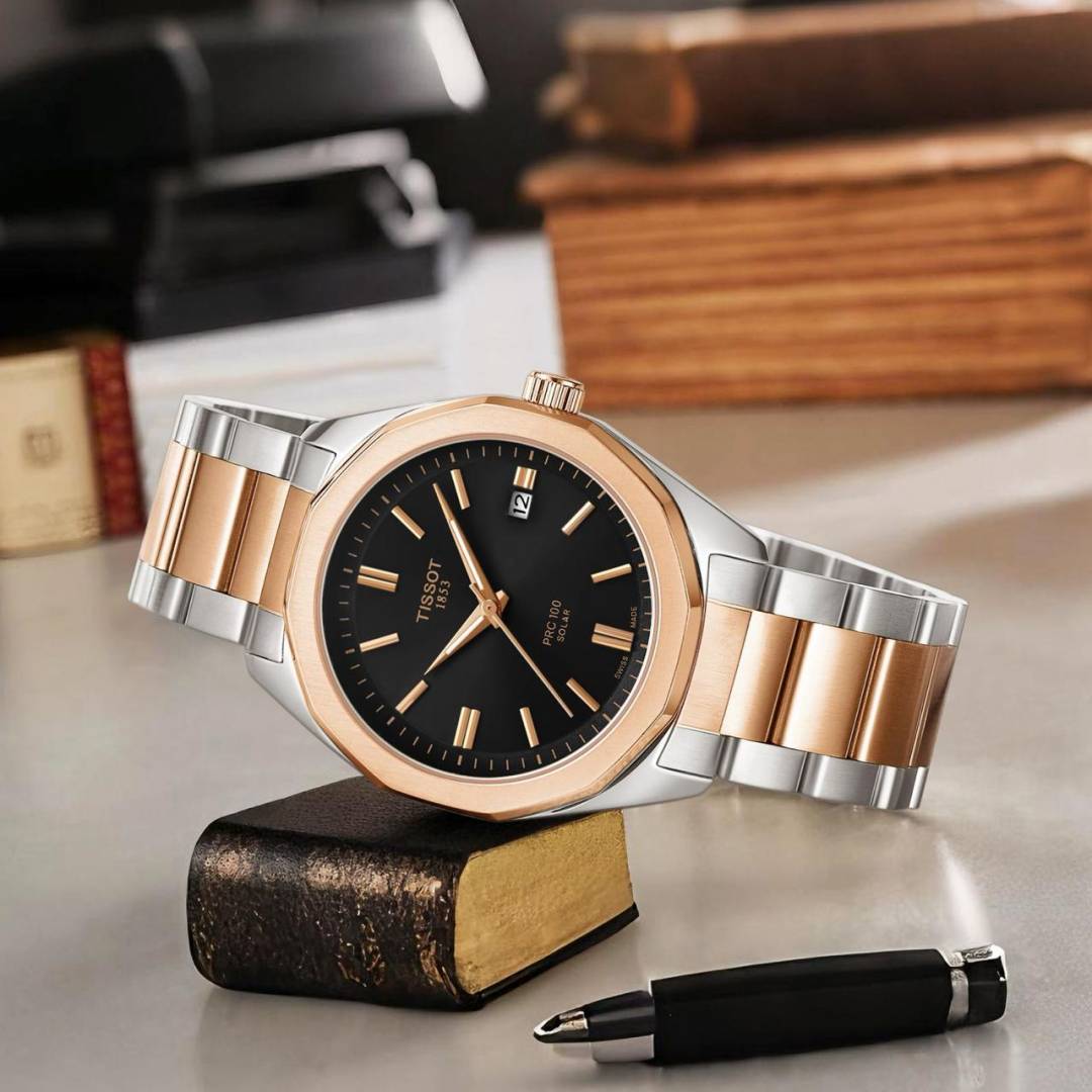 TISSOT PRC SOLAR (TWO TONE BLACK)