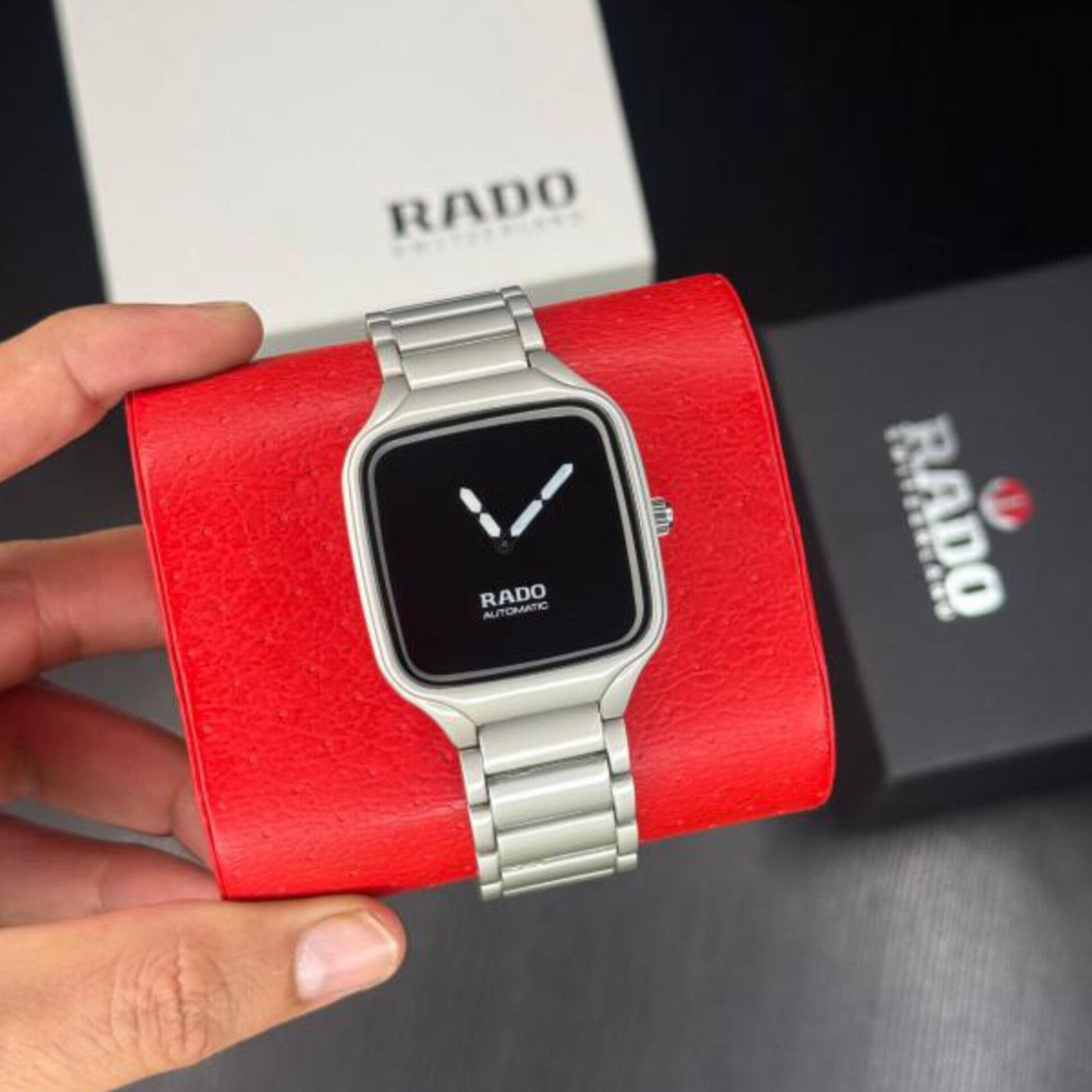 RADO TRUE SQUARE SILVER BLACK (CELL MODEL)