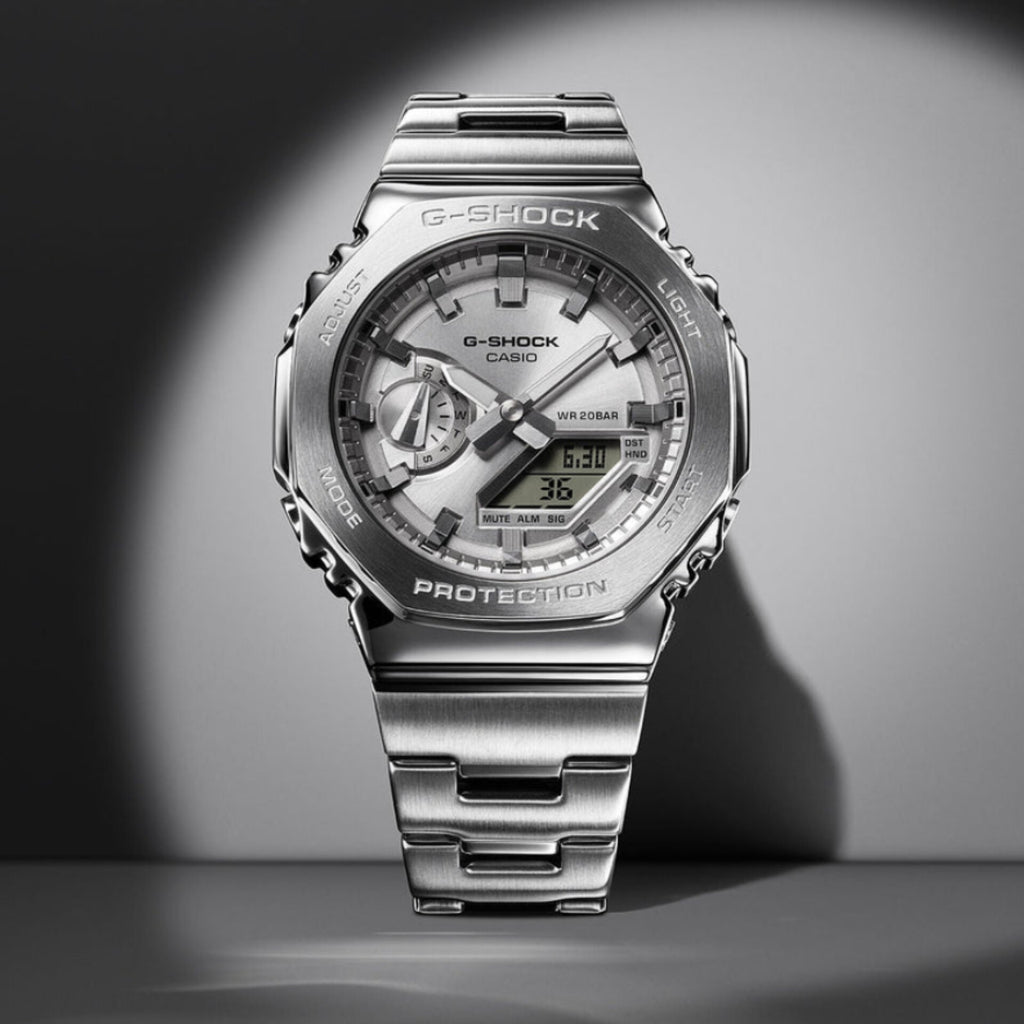 G-SHOCK GM-2110D-3AER METAL WATCH (SILVER) WITH ORIGINAL METAL BOX