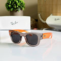 RAYBAN PUFFER ORANGE GREY SUNGLASSES WITH ORIGINAL BOX AND KIT
