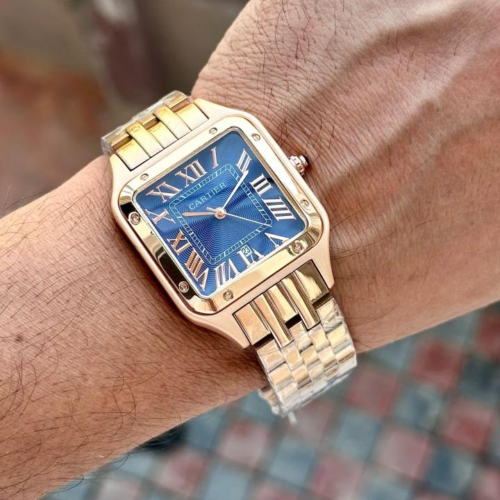 CARTIER SANTOS BLUE ROSEGOLD (JAPAN OG MACHINE)