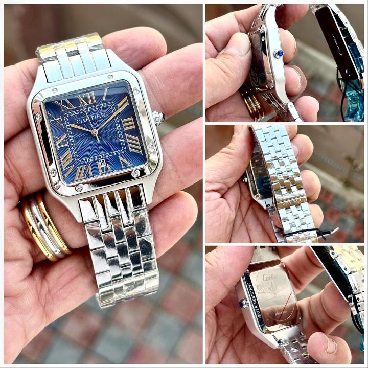 CARTIER SANTOS BLUE SILVER (JAPAN OG MACHINE)