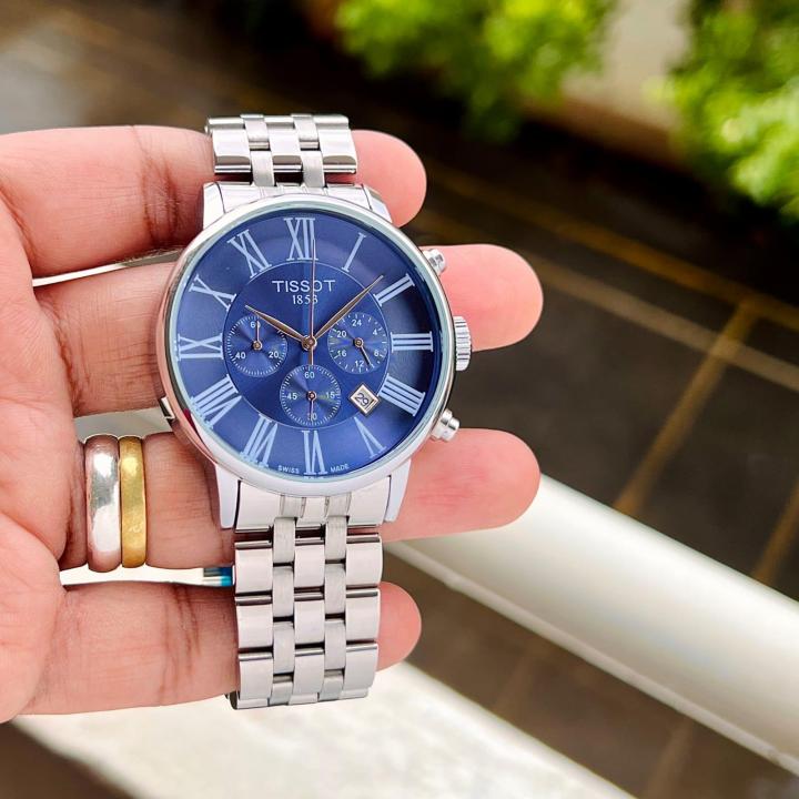 TISSOT 1853 CHEMIN CHRONOGRAPH WATCH (SILVER BLUE)