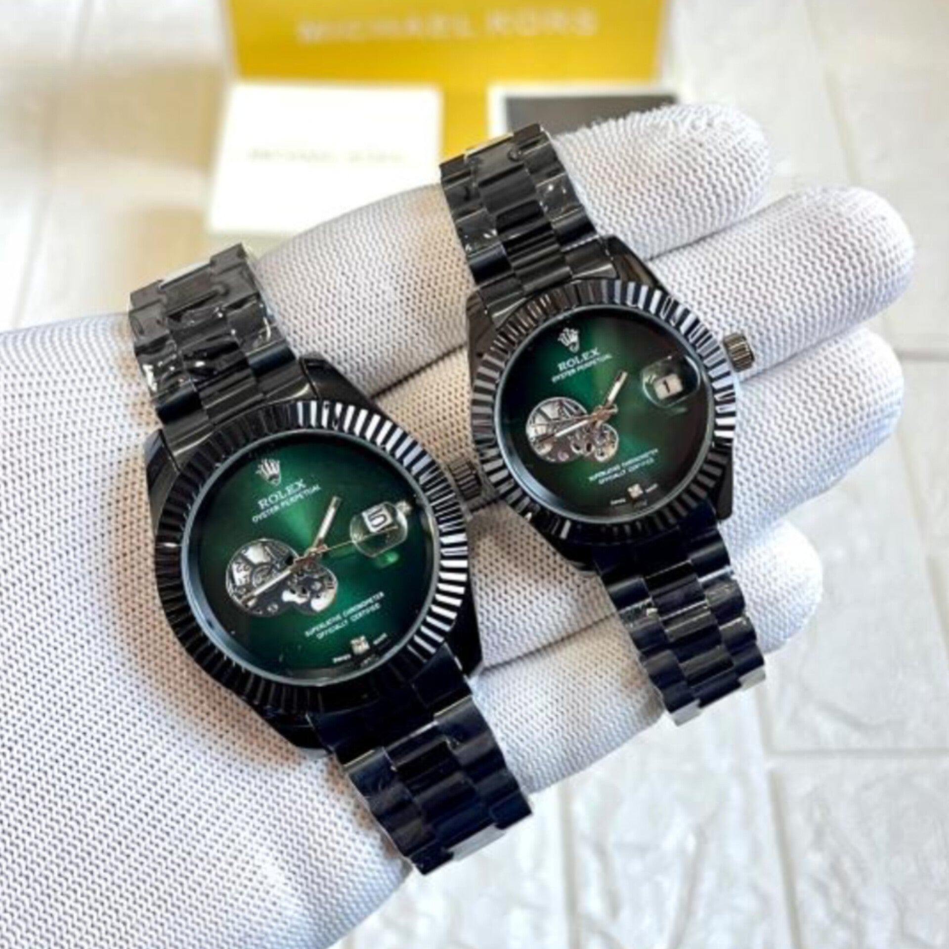 ROLEX DATE JUST BLACK (COUPLE WATCH)