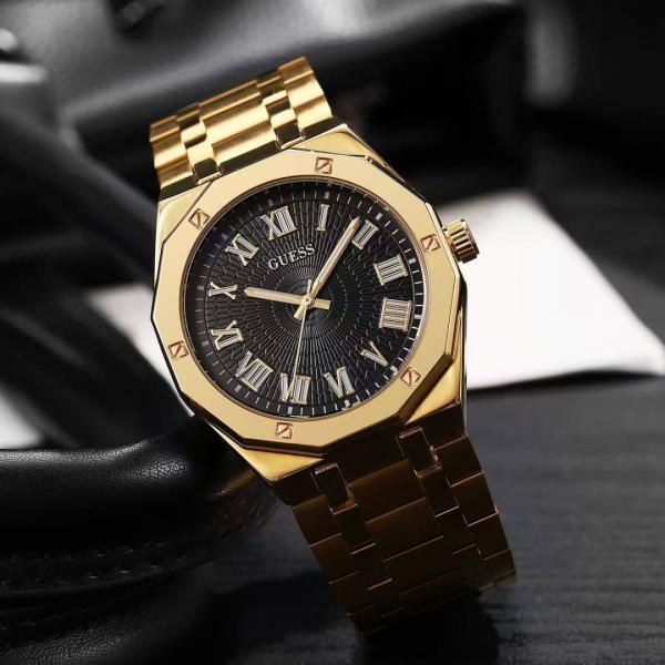 GUESS ANALOG WATCH (GOLD BLACK)
