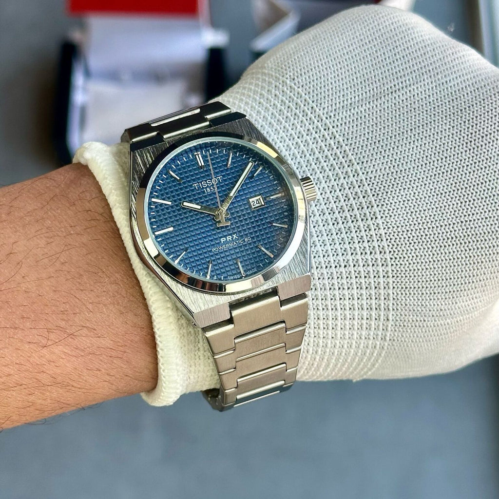 TISSOT PRX POWERMATIC WATCH (SILVER BLUE)