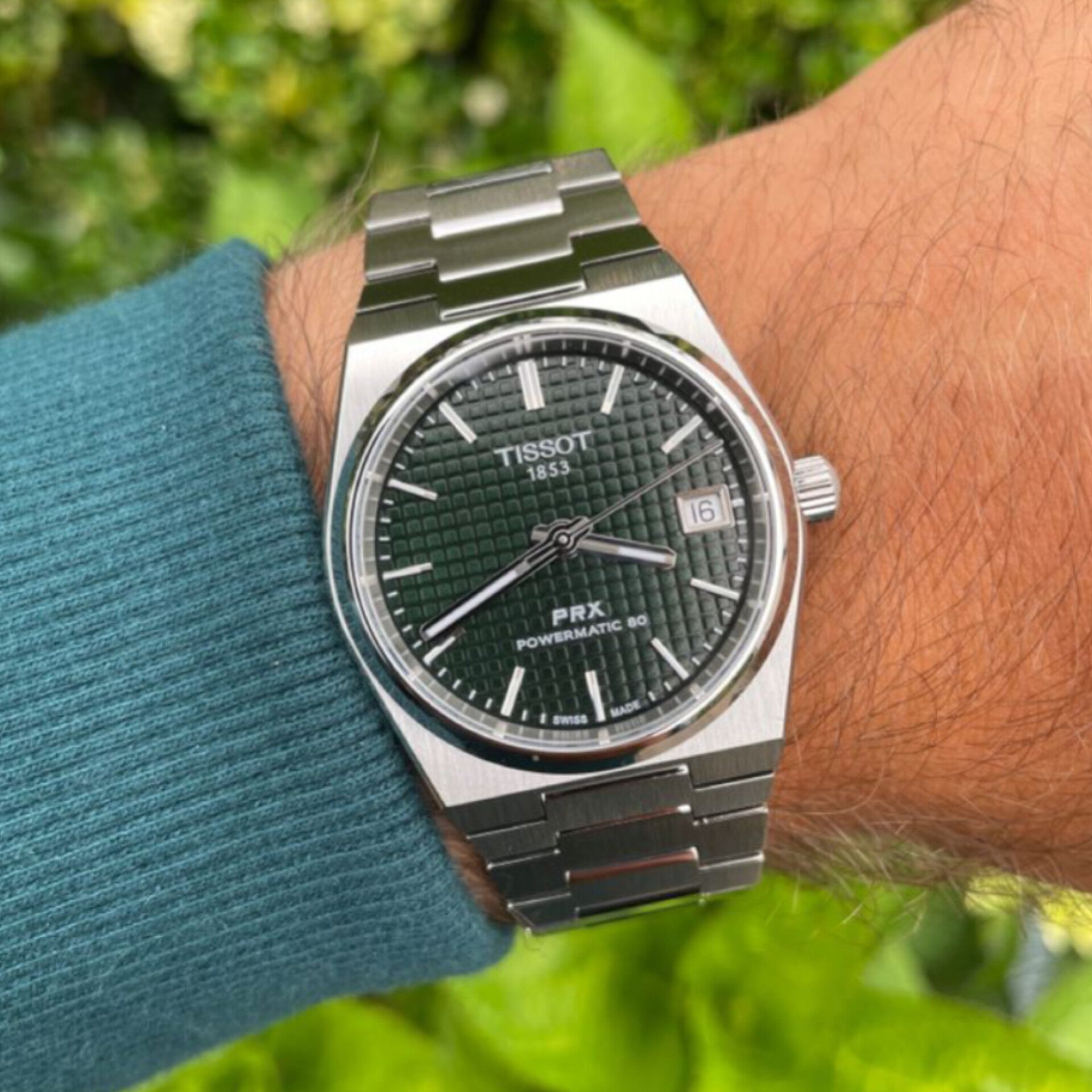 TISSOT PRX POWERMATIC WATCH (SILVER GREEN)