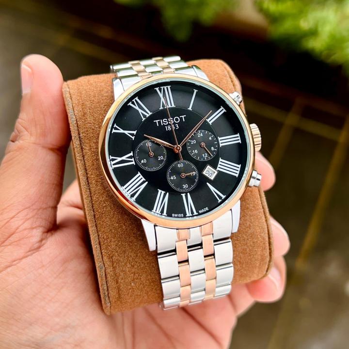 TISSOT 1853 CHEMIN CHRONOGRAPH WATCH (DUAL-TONE BLACK)