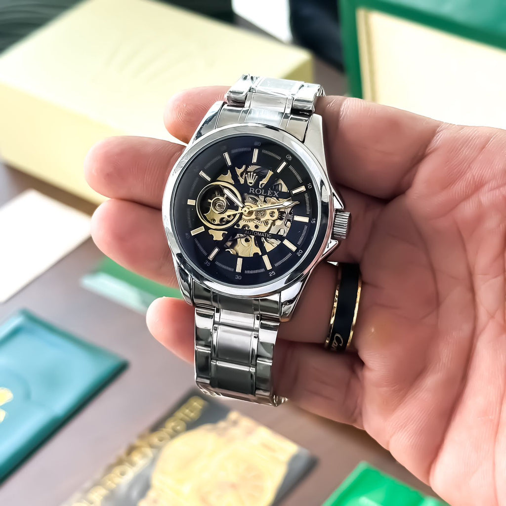 ROLEX CLASSIC SILVER BLACK (AUTOMATIC)