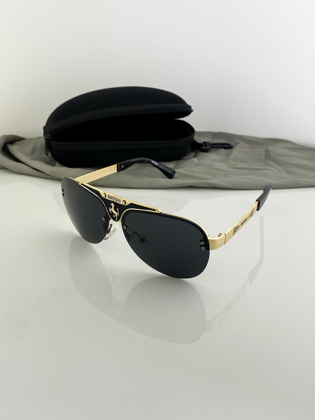 FERRARI SUNGLASSES WITH ORIGINAL BOX AND KIT