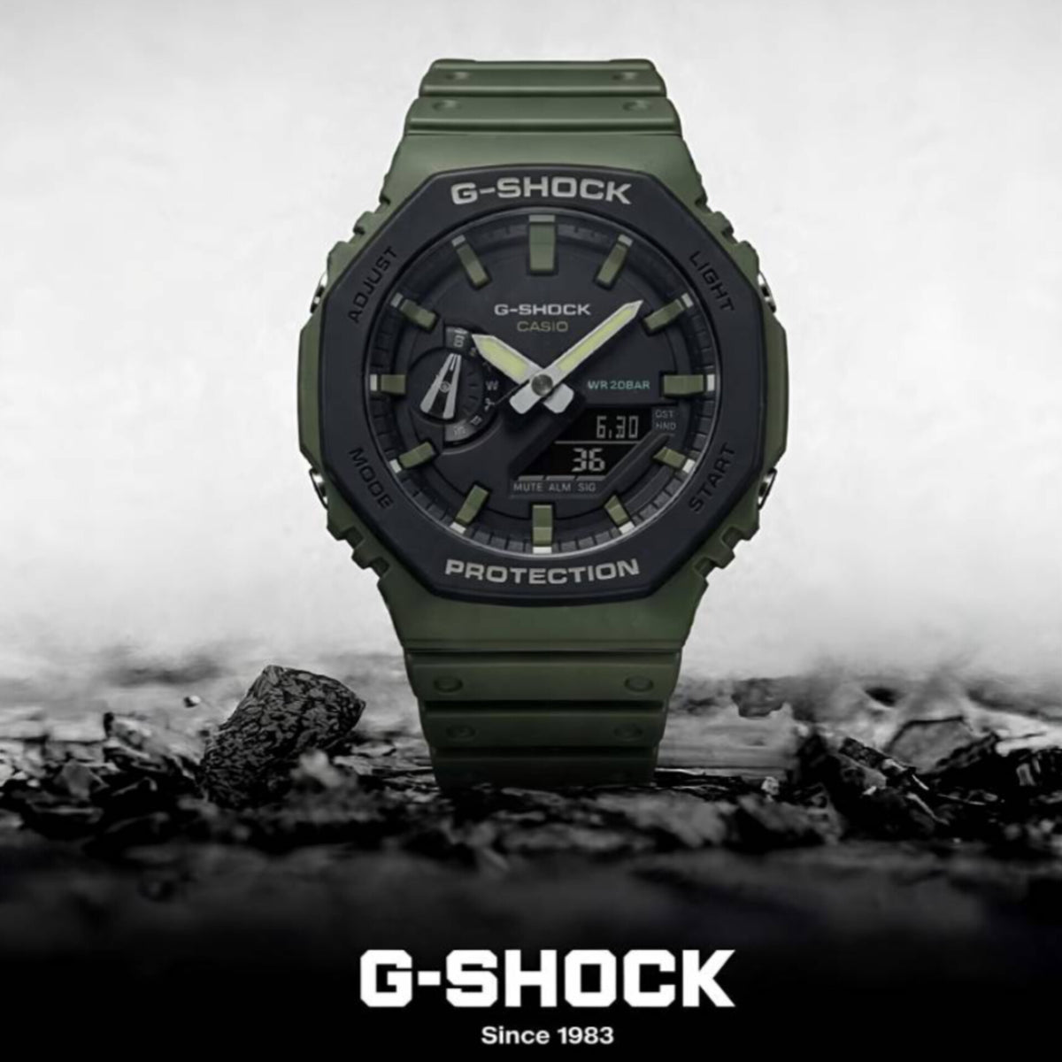 G SHOCK CASIO GA-2100 ANALOG-DIGITAL WITH ORIGINAL BOX